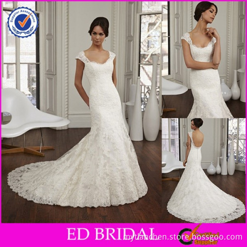 CE863 Newest Hot Selling Cap Sleeve Backless Lace Bodice Indian Wedding Gowns
